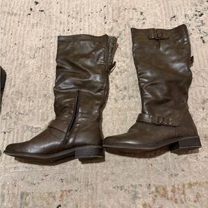 XOXO Dark Brown Heeled Boots